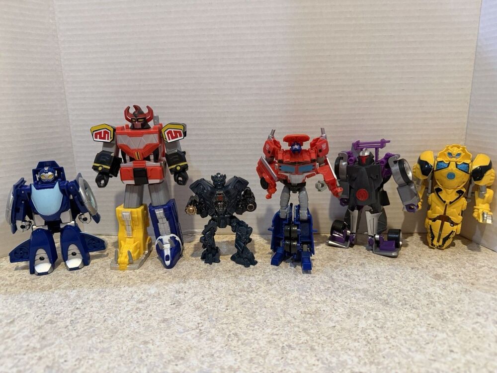 Transformers Power Rangers Robot Action Figure Lot 6 Pieces Loose Bumblebee etc